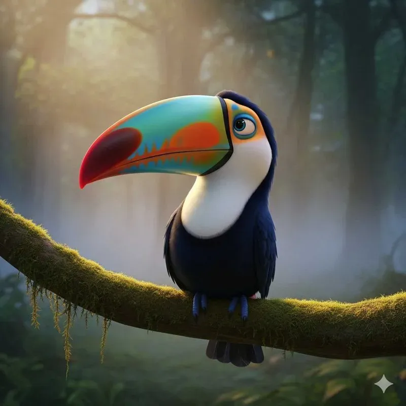 Emotive 3D Bird Character Scenes