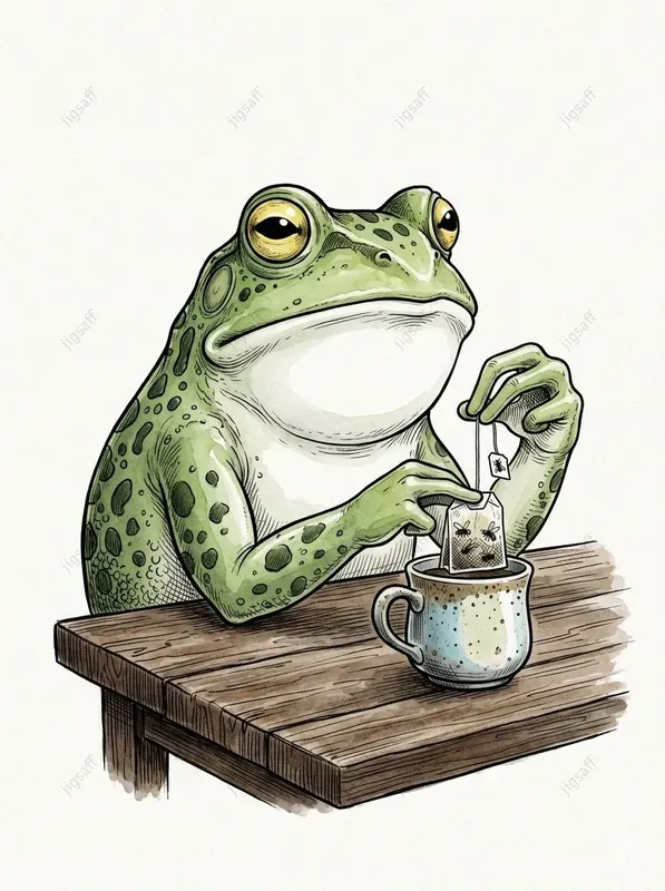 Quirky Frog Watercolor Illustrations