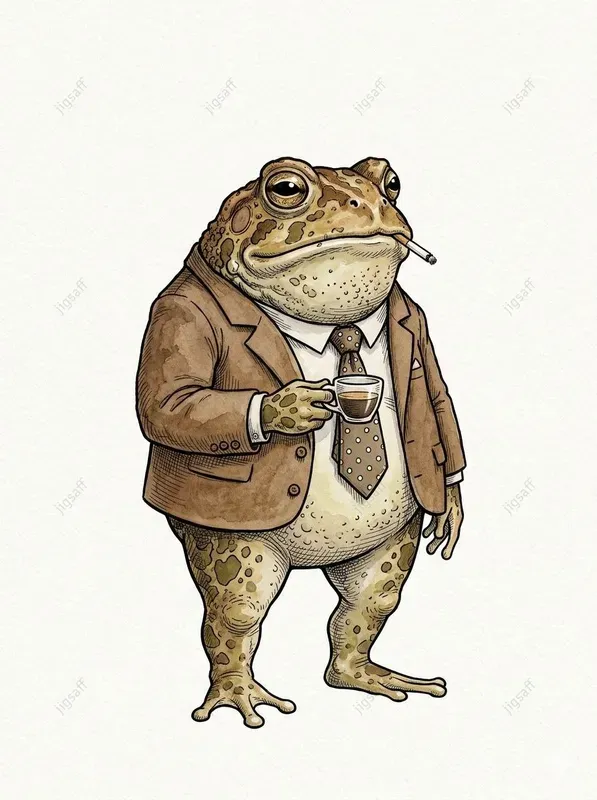 Quirky Frog Watercolor Illustrations