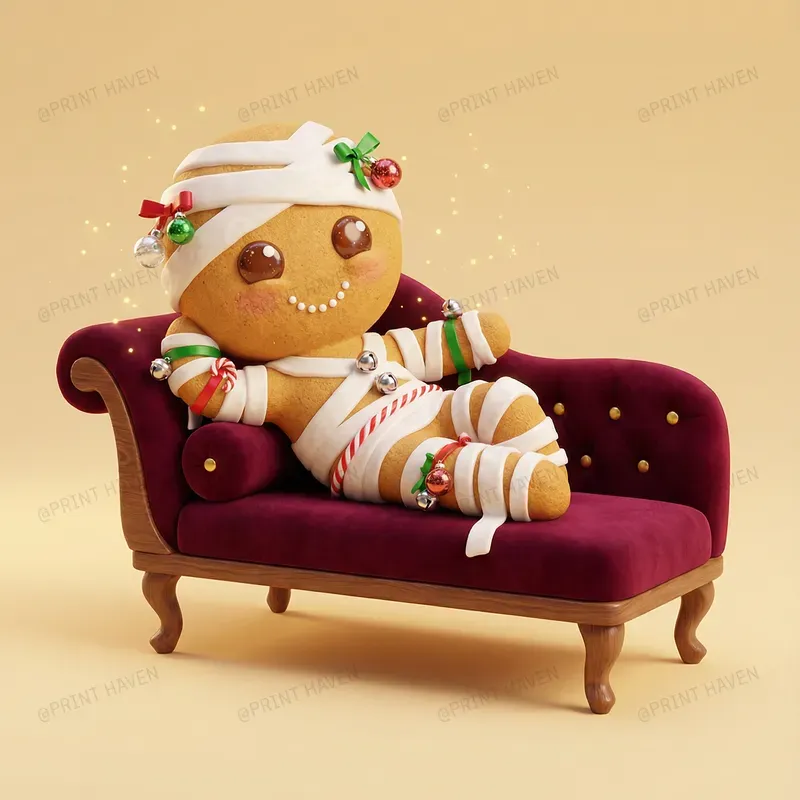 Whimsical 3D Gingerbread Characters
