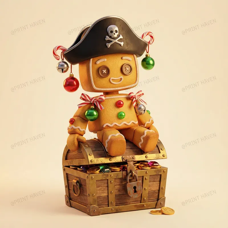 Whimsical 3D Gingerbread Characters