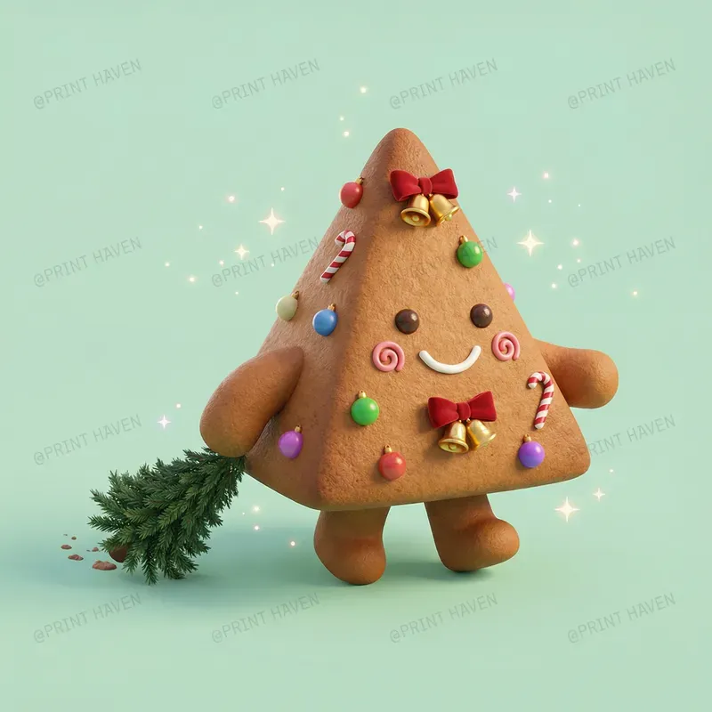 Whimsical 3D Gingerbread Characters