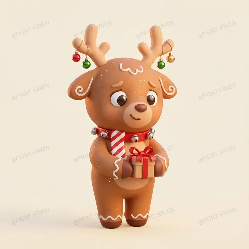 Whimsical 3D Gingerbread Characters