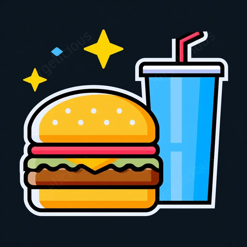 Flat Vector Sticker Icons