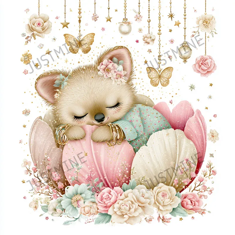 Relaxing Spring Nursery Clipart
