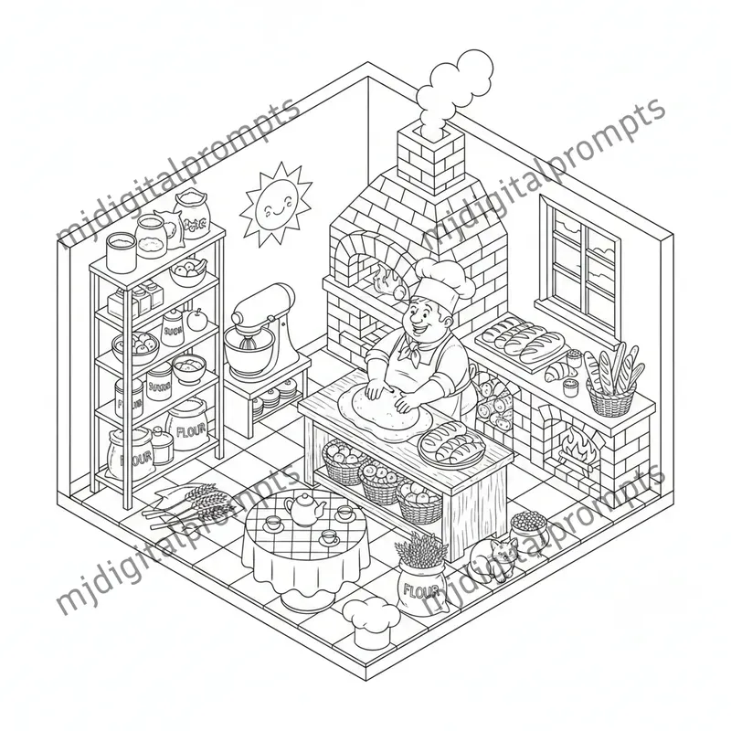 Custom 3D Isometric Coloring Pages