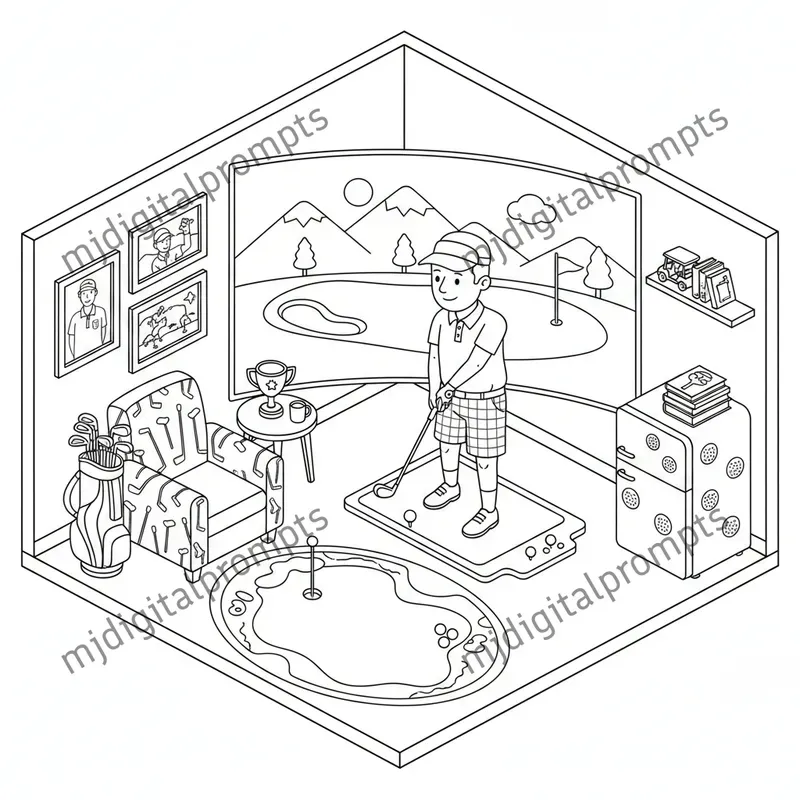 Custom 3D Isometric Coloring Pages