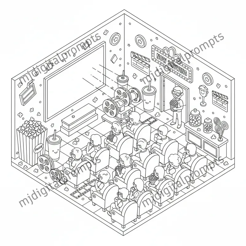 Custom 3D Isometric Coloring Pages