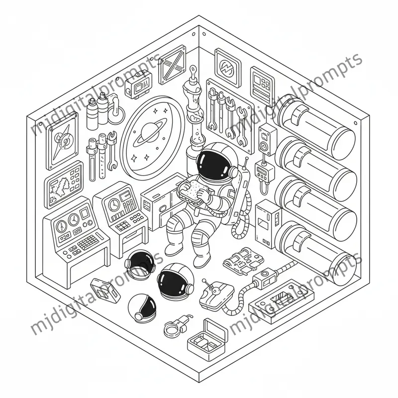 Custom 3D Isometric Coloring Pages