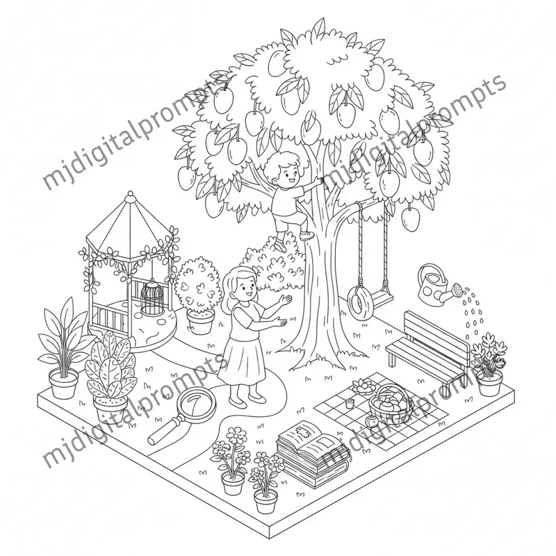 Custom 3D Isometric Coloring Pages