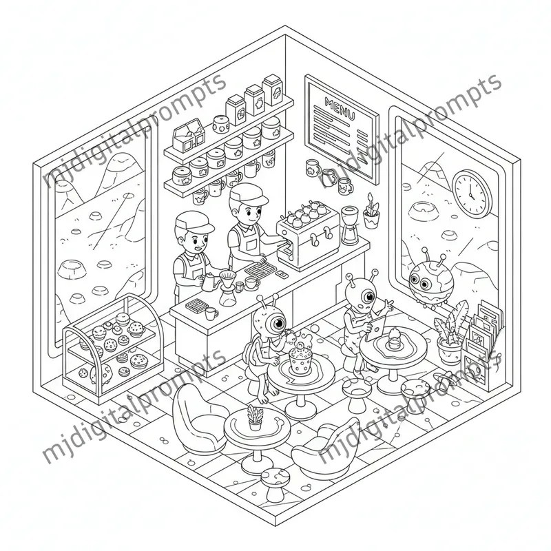 Custom 3D Isometric Coloring Pages