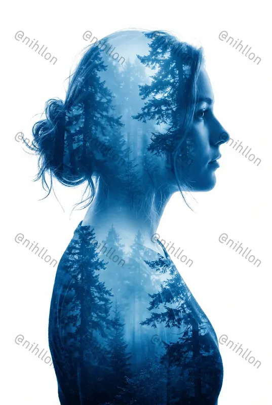 Double Exposure Profile Portraits