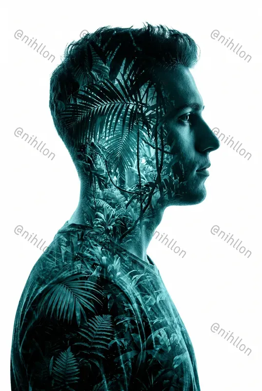 Double Exposure Profile Portraits