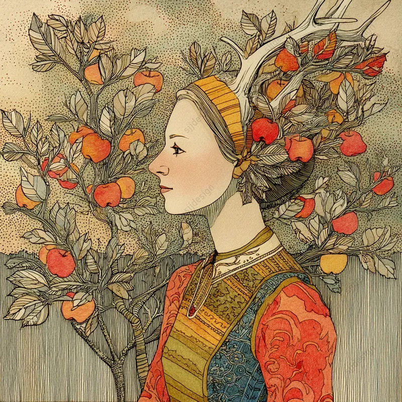 Whimsical Medieval Folk Art Style
