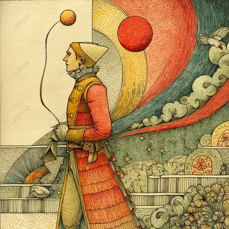Whimsical Medieval Folk Art Style