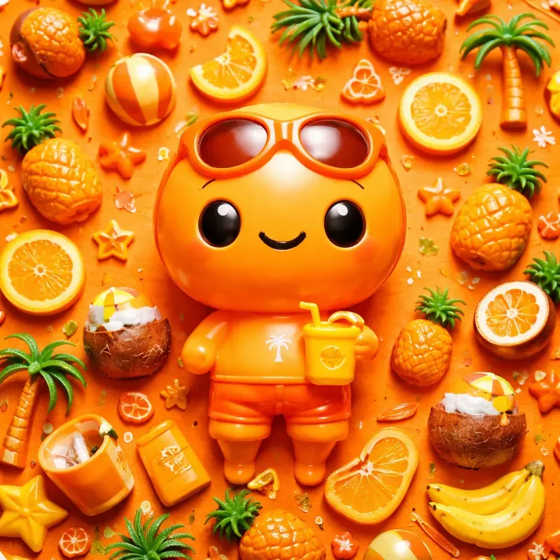 Vibrant Toy Flatlay Dreamscape Art