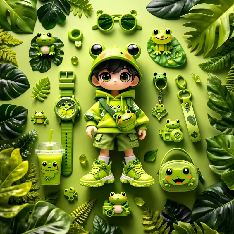 Vibrant Toy Flatlay Dreamscape Art