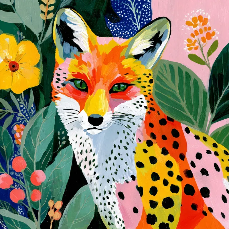 Maximalist Floral Portrait Art