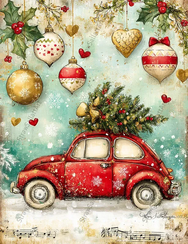 Vintage Christmas Junk Journal Ephemera