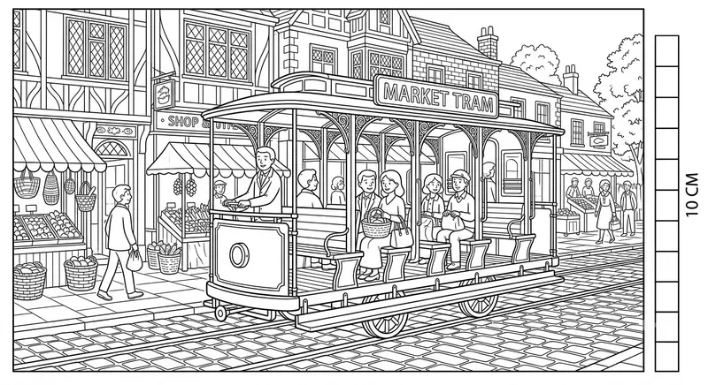 Urban Transit Coloring Scenes