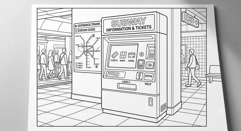 Urban Transit Coloring Scenes