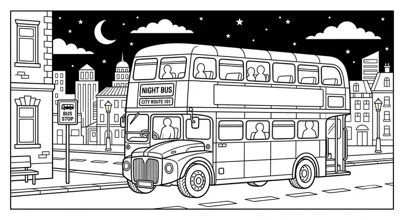 Urban Transit Coloring Scenes