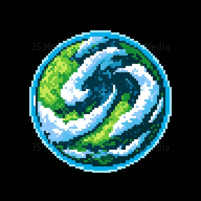 16bit Retro Scifi Planet Icons