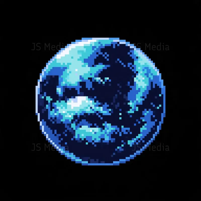 16bit Retro Scifi Planet Icons