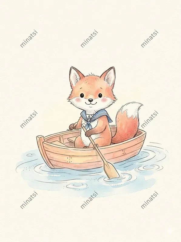 Pastel Nautical Animal Watercolor Art