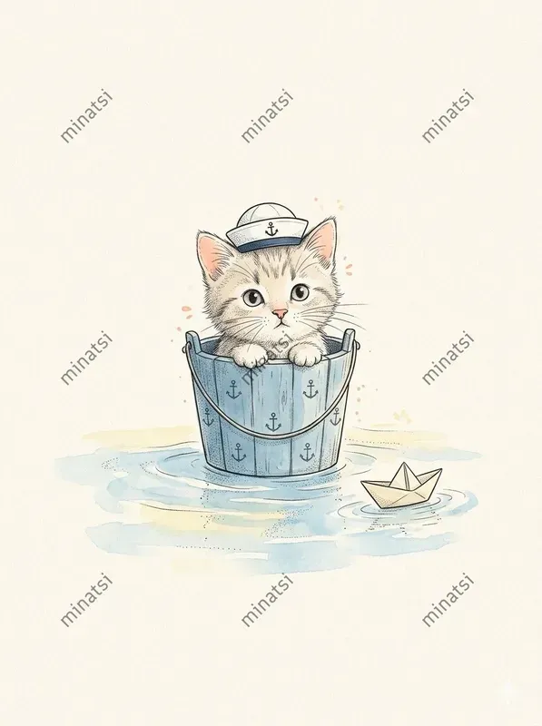 Pastel Nautical Animal Watercolor Art