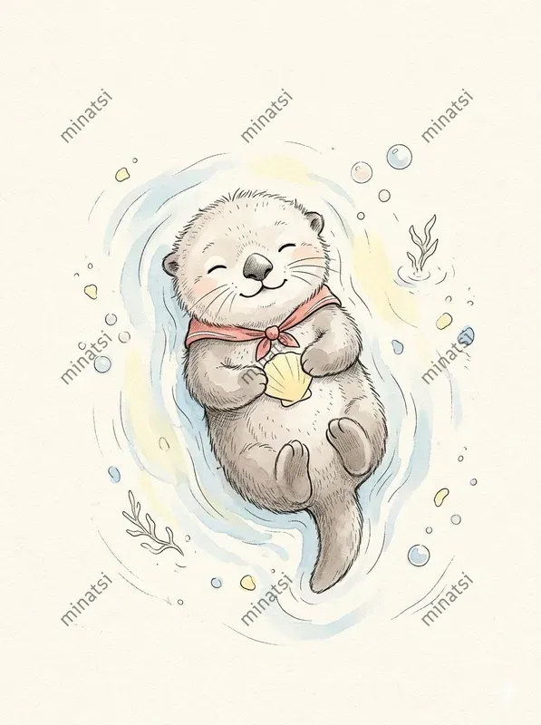 Pastel Nautical Animal Watercolor Art