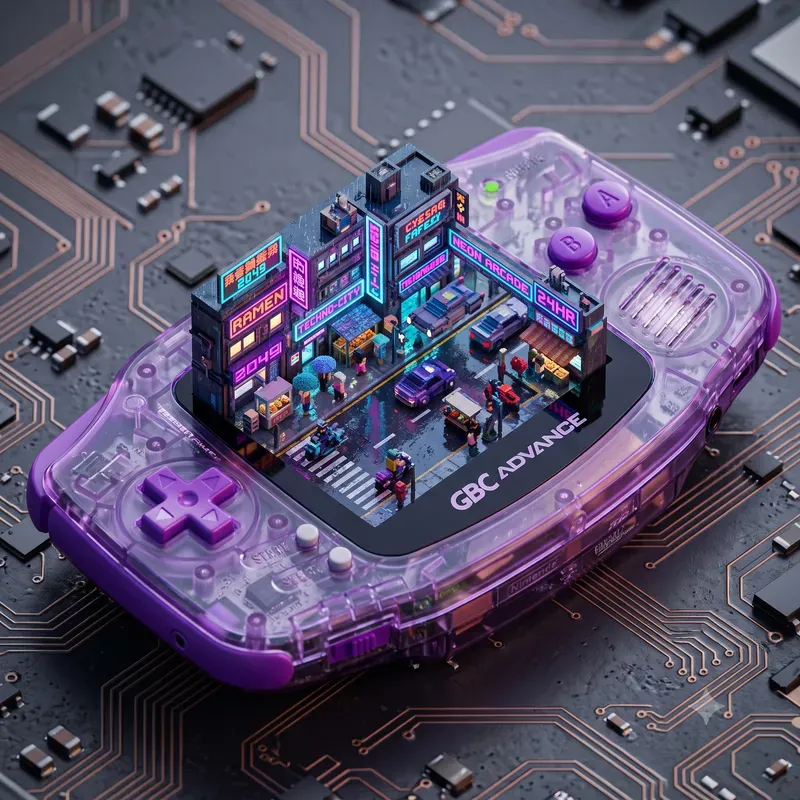 3D Game Boy Pixel Art Dioramas