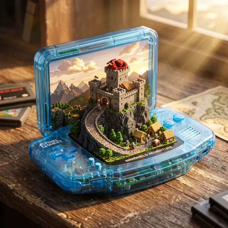 3D Game Boy Pixel Art Dioramas
