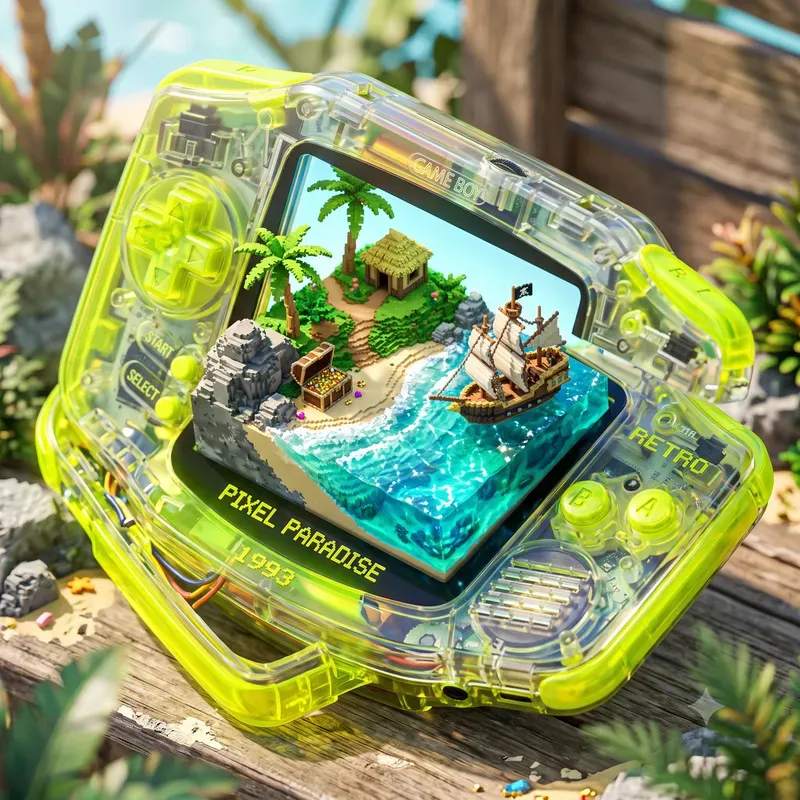 3D Game Boy Pixel Art Dioramas