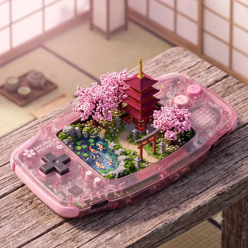 3D Game Boy Pixel Art Dioramas