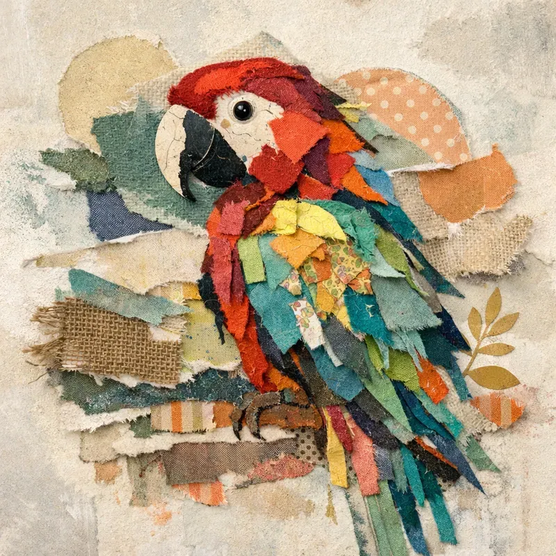 Mixed Media Collage Animals