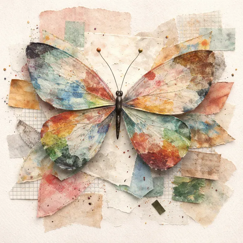 Mixed Media Collage Animals