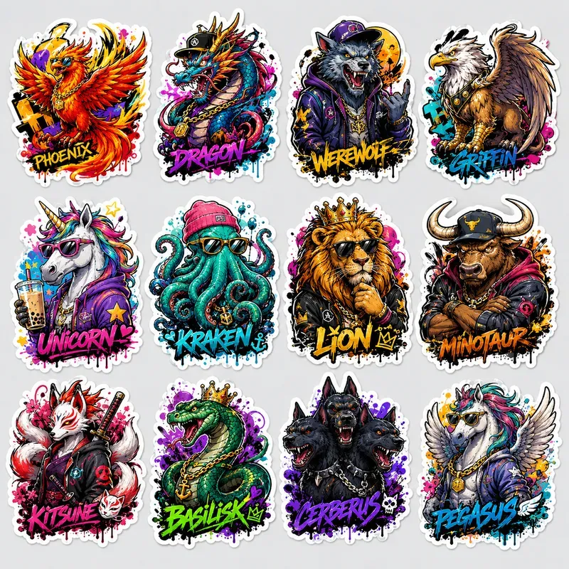 Neon Graffiti Sticker Pack Collections