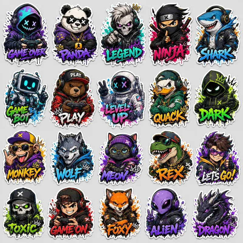 Neon Graffiti Sticker Pack Collections