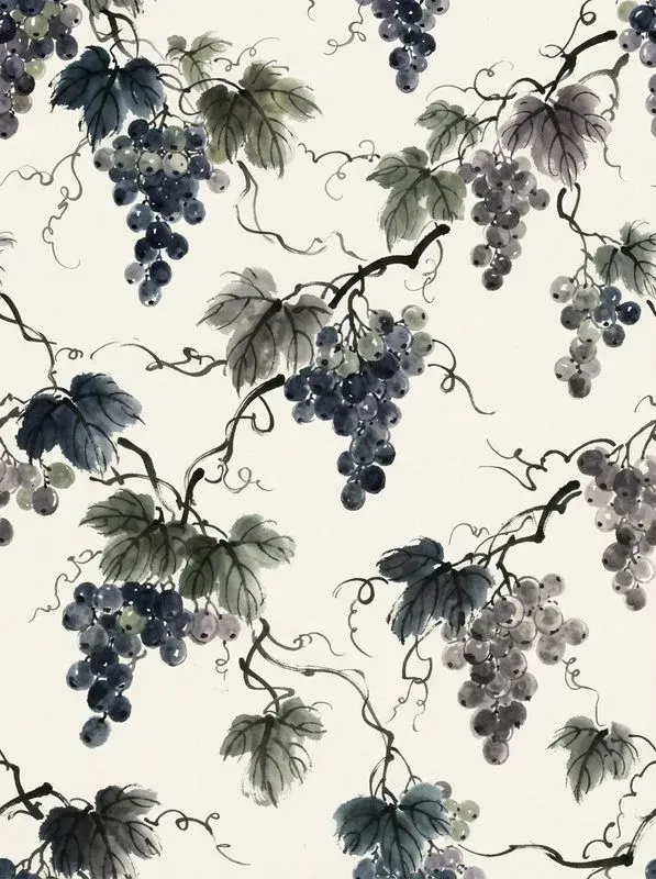 East Asian Ink Wash Seamless Patterns