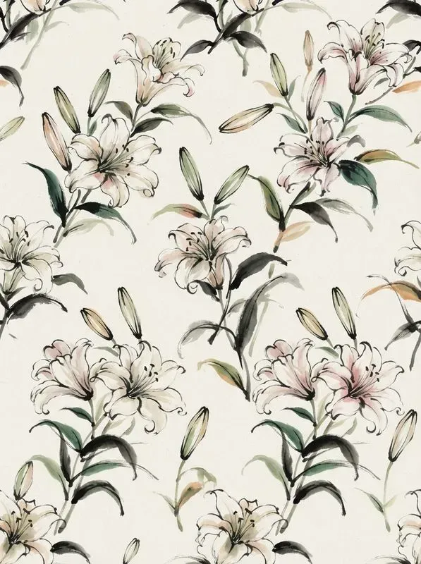 East Asian Ink Wash Seamless Patterns