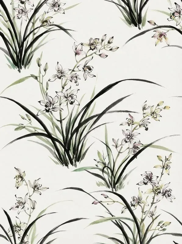 East Asian Ink Wash Seamless Patterns