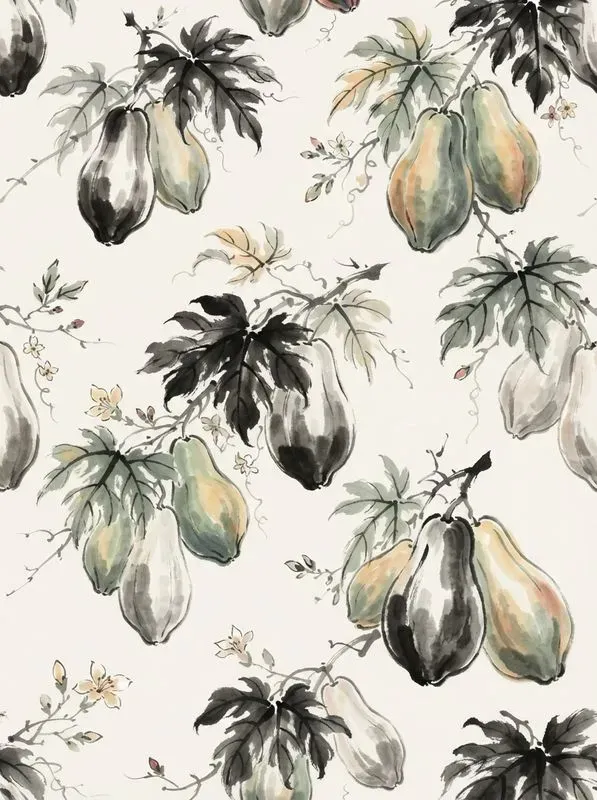 East Asian Ink Wash Seamless Patterns