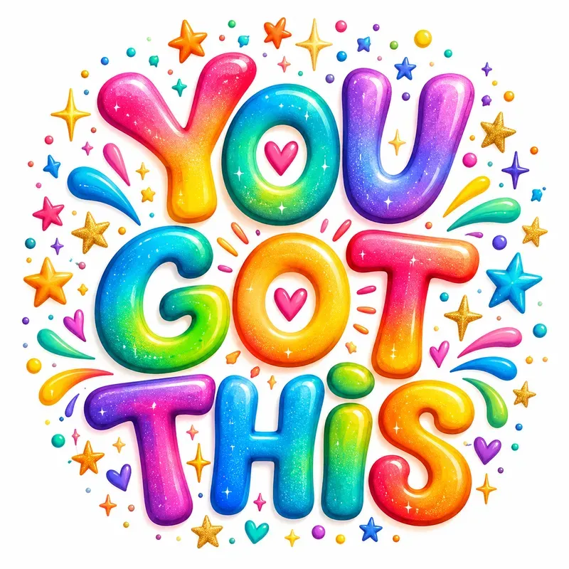 Whimsical Rainbow Word Art