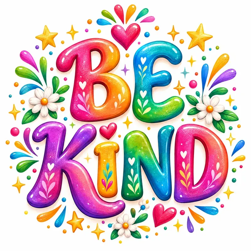 Whimsical Rainbow Word Art