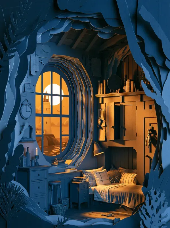 Paper Diorama Cozy Room Scenes