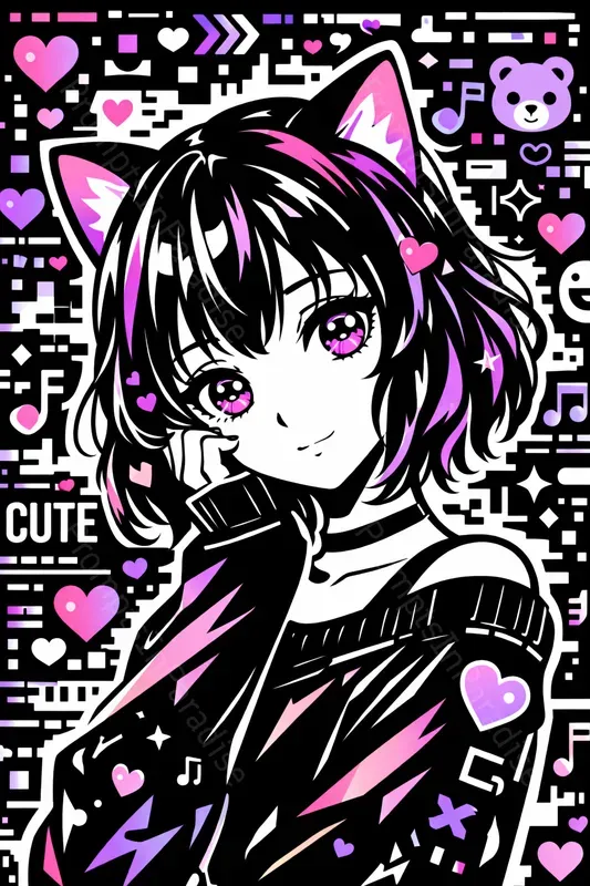 Bold Noir Anime Posters