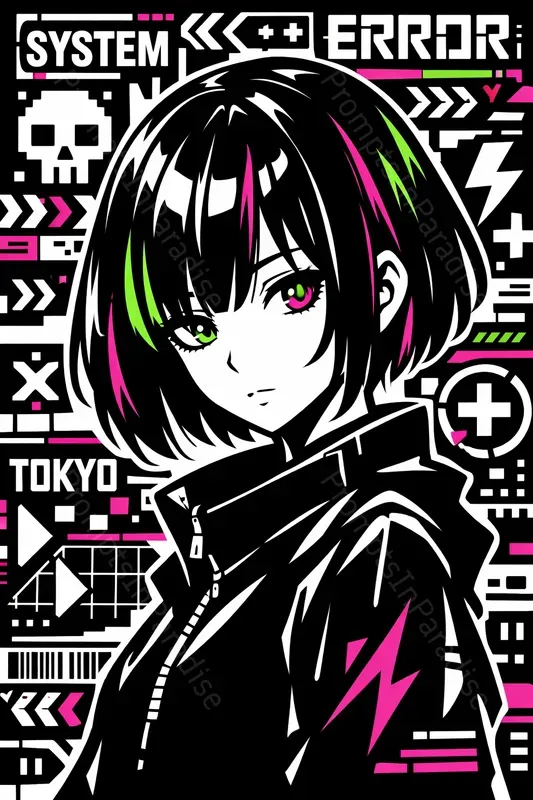 Bold Noir Anime Posters