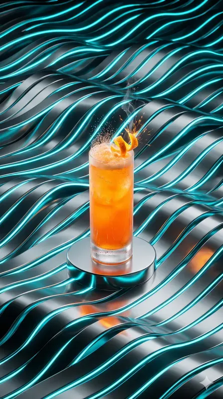 Chrome Liquid Cyan Neon Sns Food Stages