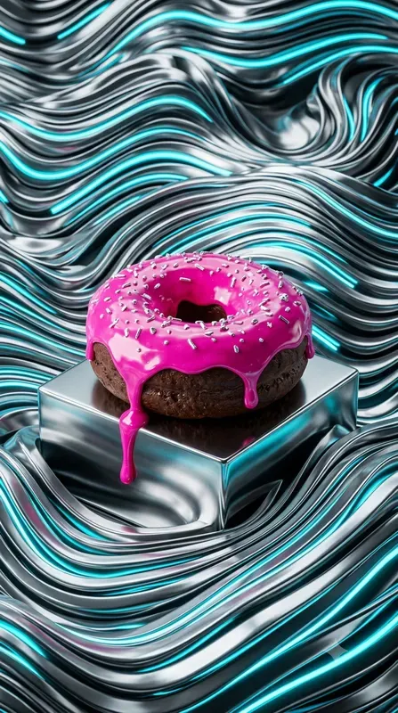 Chrome Liquid Cyan Neon Sns Food Stages